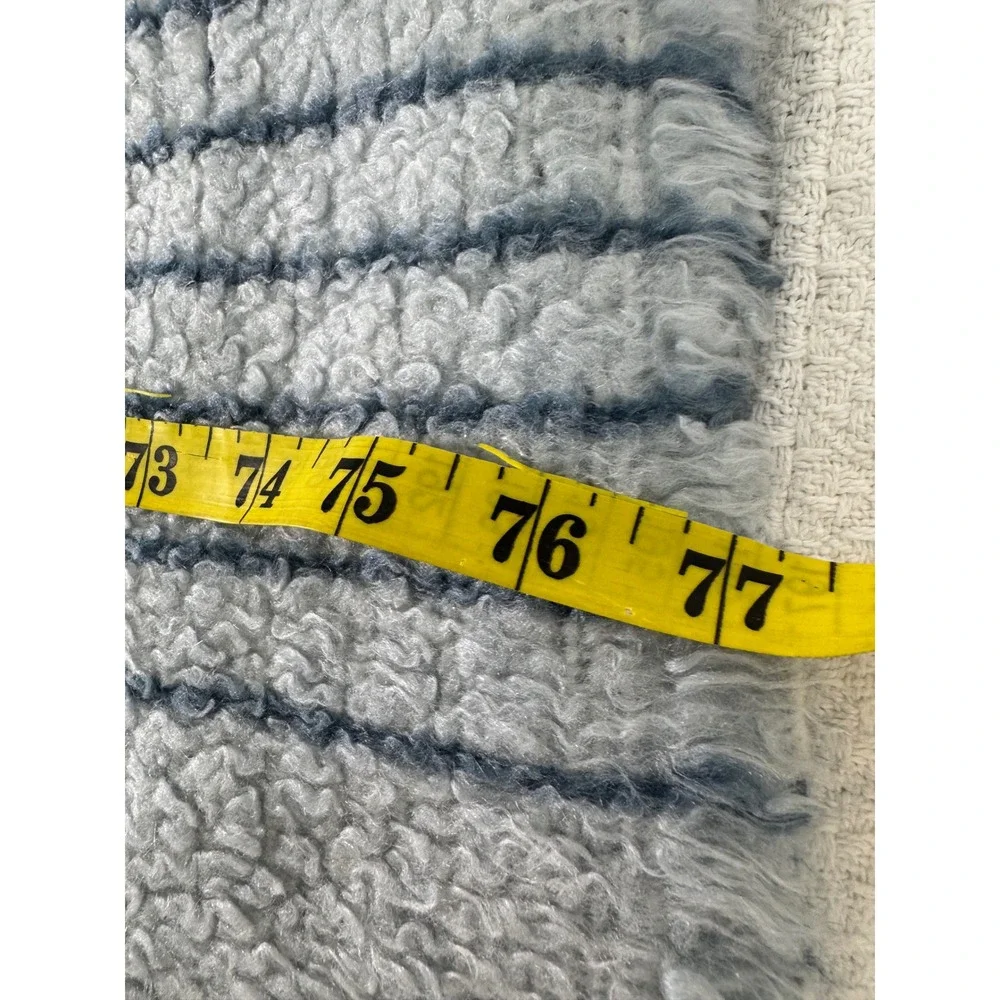 Vintage Ibena West Germany Goose Blanket Blue White Country Cottagecore 54x76